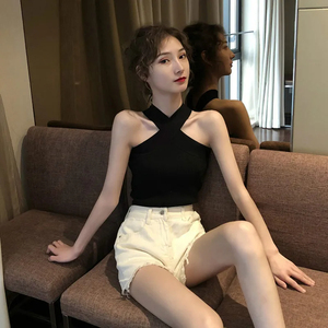 Shorts de Mezclilla para Mujer, Cintura Alta, Estilo Casual, con Botones, para el Verano - Product Image 3