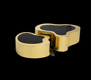 Mesa de centro de diseño de lujo, moderna, dorada, contemporánea, para cócteles, mueble de diseño para sala de estar - Product Image 1