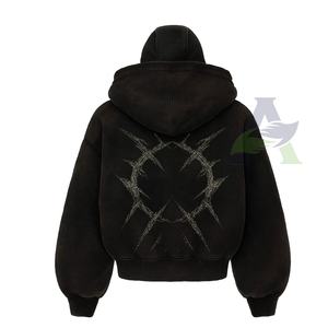 Nouveau sweat à capuche de moto lavé à l'acide noir à fermeture éclair 3A sweat à capuche de marque résistant à l'abrasion résistant aux coupures doublure renforcée sweats à capuche - Product Image 4