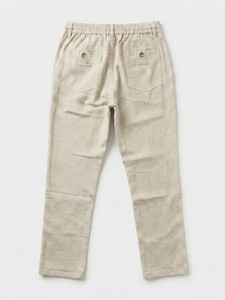 Men's <b>Light</b> Beige Linen Drawstring Waist Casual <b>Trousers</b> Lightweight Elastic Waist Summer Style Flat Front Pants - Product Image 5