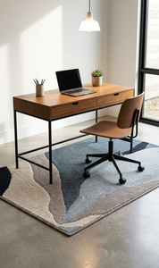 Tapis Jacquard Modernes Abstraits en Laine Tuftée à la Main à Poil Long – Écologiques, Adaptés aux Animaux, Extra Épais pour Salon - Product Image 4