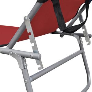 Chaise longue standard en aluminium thermolaqué rouge - Product Image 5