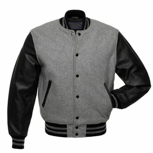 Custom Logo Baseball Wool Lettermen <b>Jackets</b> Men Custom <b>Long</b> Sleeves Breathable Real <b>Leather</b> College Varsity Men's <b>Jackets</b> - Product Image 1