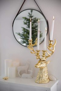 Porte-bougie moderne en forme de tête de renne avec placage argenté, décoration de Noël pour la maison, porte-bougie sculptural fait main pour table - Product Image 4