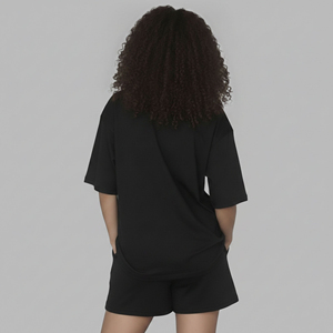 OEM/ODM 100% Cotton Women's <b>Twin</b> <b>Set</b> Custom Embroidered & Printed Logo Lace Solid Short Sleeve Regular Fit Fleece <b>Set</b> - Product Image 3