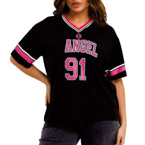 Jersey de Fútbol Americano Unisex con Cuello en V, Talla Grande, Malla Transpirable, Estampado de Número Rosa, Poliéster, Pedido al por Mayor, MOQ Bajo, Personalizable OEM - Product Image 4