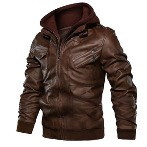 Blouson d'hiver en cuir pour homme de qualité supérieure 2026, col montant, tendance, à vente rapide, avec logo personnalisé, pour hommes, OEM, en promotion - Product Image 1
