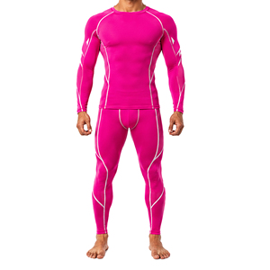 <b>Men</b> Gym Sports <b>Compression</b> Suit High Stretch Long Sleeve Top <b>Tights</b> Set Quick Dry Breathable Running Workout Training Wear - Product Image 3
