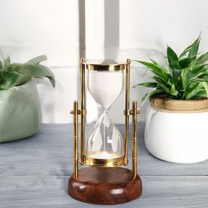 Natural Finish Brass Sand <b>Timer</b> Elegant Decorative Vintage Hourglass Luxury Office Home Gift Collection - Product Image 1