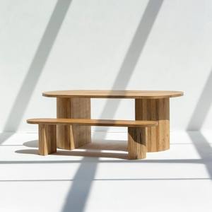 Banc en bois de mangue Vandana Falcon Pebble pour une assise élégante en intérieur et en extérieur dans les maisons modernes - Product Image 5