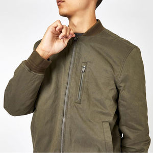 Blouson Bomber Homme en Toile de Polyester Écologique Style Vintage, Col Montant, Logo Avant, Fermeture Éclair, Coupe-Vent, Vêtement d'Extérieur Décontracté pour l'Hiver - Product Image 3