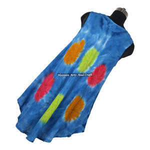 Nouvelle collection tendance : Robe de plage pour femme en rayonne tie-dye, style bohème chic, col rond, sans manches, coupe ample et confortable - Product Image 2