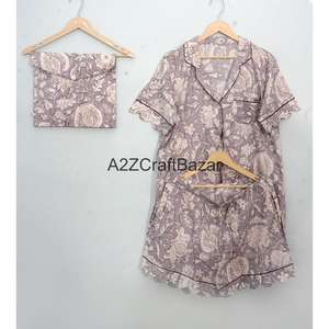 Conjunto de Pijama de Algodón 100% Hecho a Mano, Estampado Floral, para Verano, Otoño e Invierno, Suave, Transpirable, de Secado Rápido, Largo, de Lujo - Product Image 6