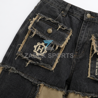 Jean droit vintage pour homme, coupe ample, délavé, premium, pour l'hiver et l'été, couleur unie, style urbain streetwear
