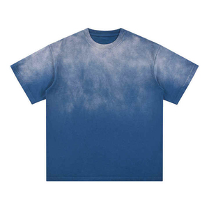 เสื้อยืดโอเวอร์ไซส์ผู้ชาย ผ้าฝ้าย 100% หนานุ่ม สีซีดแบบซันเฟด พิมพ์ลายตามสั่ง ทรงหลวมไหล่ตก เสื้อยืดกราฟิกผู้ชาย คอกลม รุ่น 2026 - Product Image 1