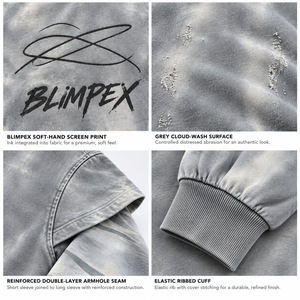 Sudadera Unisex Personalizada con Mangas en Capas, Estilo Oversize, Lavado Ácido, Gráfico Desgastado, Cuello Redondo de Felpa Francesa, OEM, Marca Privada - Product Image 4