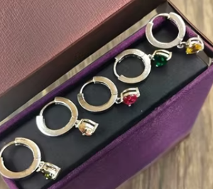 Luxueux Doublet Hoops Boucles d'oreilles fantaisie Boucles d'oreilles femmes élégantes pour la fête Porter des accessoires de mode avec pierre de Zircon pour les cadeaux - Product Image 2