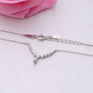 Collier en argent S925 pour femmes, chaîne de clavicule personnalisée avec pendentif en perle, accessoire de mode vide à faire soi-même - Product Image 3