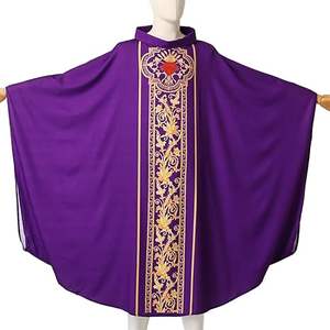 Chasubles de style surdimensionné de haute qualité, vêtements traditionnels pour prêtres, robes de clergé unies avec motifs brodés et imprimés - Product Image 4