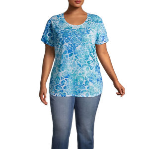 Camisetas de Algodón para Mujer, Talla Grande, Lisas, Casuales, de Secado Rápido, Transpirables, con Logotipo Personalizado por Sublimación, Precio de Fábrica al por Mayor - Product Image 3