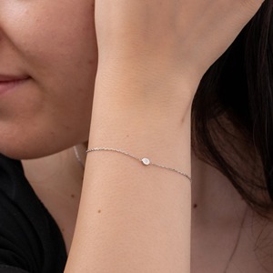 Bracelet Diamond by the Yard en or massif 14K 18K avec diamant véritable rond de 0,01 ct serti clos, bracelet station pour femme - Product Image 2