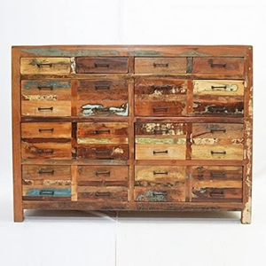 Old Reclaimed Wood Multi Drawer <b>Sideboard</b> Farmhouse <b>Storage</b> Cabinet Antique Living Room Console - Product Image 1