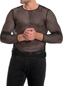 Camiseta Deportiva Transparente de Malla Negra para Hombre ROYAL Sports, Sexy, para Club Nocturno, Fitness, Manga Larga, Transpirable, Color Personalizado, Secado Rápido - Product Image 5
