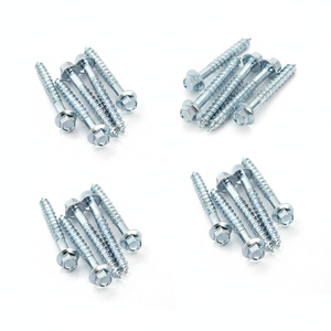 High Strength Class 4 Metric/Inch Carbon Steel Sharp Point External Hex Head Coarse Wood Thread HRC22-32 Zinc Plated PDC Model 4 - Product Image 1