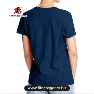 Camiseta Unisex Azul Marino de Cuello Redondo y Manga Corta, Color Sólido, Transpirable, de Algodón Jersey, para Uso Casual, Primavera Verano - Product Image 2