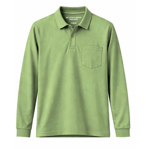 Camisa Polo de Manga Larga con Corte Regular y Puños Acanalados, 100% Mezcla de Algodón, Ropa de Trabajo, con Bolsillo - Product Image 1