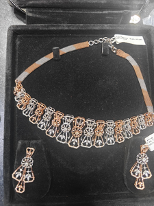 Ensemble de collier ras du cou élégant avec diamants de 4,20 carats en or rose et blanc, certifié IGI, bijoux ethniques - Product Image 3