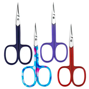 Ciseaux de manucure de précision en acier inoxydable, lame droite, pointe acérée, coupe-cuticules, outil de beauté durable, manche violet - Product Image 6