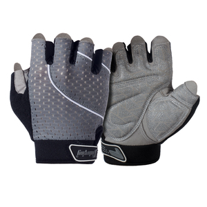 Gokopm <b>Half</b> Finger PU Leather Gym Gloves Mesh Breathable Training Unisex Weight Lifting Fitness Non <b>slip</b> Adjustable Wrist Strap - Product Image 1
