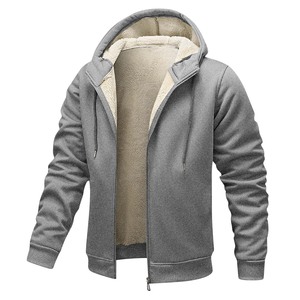 HISHY APPAREL <b>Men's</b> Black <b>Fleece</b> <b>Jacket</b> Full Zip Sherpa <b>Lined</b> Casual Autumn Wear Regular Fit Windproof Outerwear Stand Collar - Product Image 5