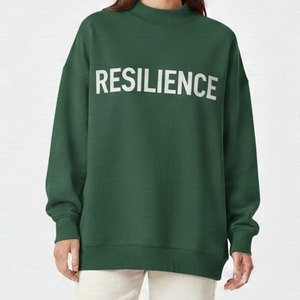 Sweat-shirt décontracté pour femme en molleton polyester/coton à col montant, manches longues, pull-over, automne, écologique, respirant - Product Image 1