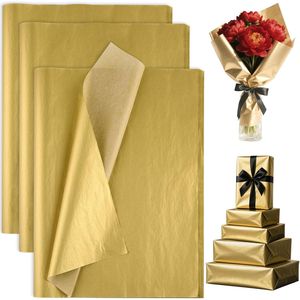 PLULON 60 Fogli di Carta Velina Dorata 14 X 20 Pollici per Confezioni Regalo, Imballaggi, Arte, Artigianato e Decorazioni per Feste - Product Image 2