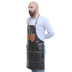 Tablier en cuir élégant pour usage quotidien – Idéal pour barbiers et toilettage d'animaux – Vêtement de travail - Product Image 2