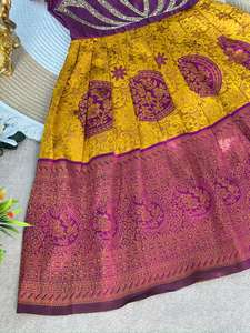 ชุดเดรสเด็กผ้าแจ็คการ์ดลายหรูหรา พร้อมงานปักมักกัมสุดประณีต สำหรับงานแต่งงาน งานรับปริญญา และงานเทศกาลดีวาลี - Product Image 3