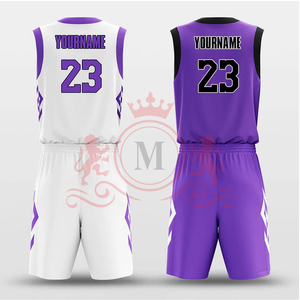 Vêtements de sport modernes pour équipes, avec uniforme de basket-ball léger et réversible, maillot respirant et shorts pour joueurs - Product Image 2
