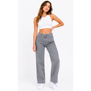 Pantalones Vaqueros Holgados para Mujer, Cintura Completa con Cinturón, Corte Relajado con Diseño de Bolsillos Inspirado en los Utilitarios, Estilo Boyfriend, Tallas XS y XXS Disponibles - Product Image 4