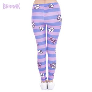Offres Spéciales Mode Femmes Leggings Chatte Puissance Rayures Roses Impression Chats Fitness Legging Taille Haute Extensible Femme Pantalon - Product Image 3