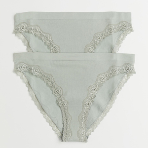 Culotte de bikini taille basse pour femme, 1 pièce, couleur unie, sans couture, en coton et élasthanne tricoté, respirante, imprimée par transfert thermique, personnalisable - Product Image 1