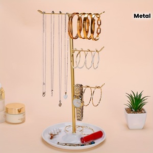ที่วางเครื่องประดับแบบหลายแขนแนวตั้ง ประหยัดพื้นที่ สำหรับสร้อยคอและกำไลข้อมือ พร้อมฐานกลมที่มั่นคง ไม่พันกัน จัดแสดงได้อย่างเป็นระเบียบ - Product Image 2