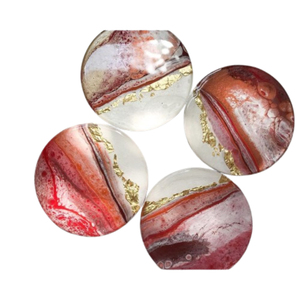 Epoxy Resin <b>Coaster</b> Set of 4 With Holder Modern <b>Gold</b> Foil And White Marble Design Tableware for Home Hotel And Restaurant Decor - Product Image 5