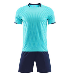 Conjunto de Uniforme de Fútbol Blanco y Azul para Hombre, Camiseta Sublimada de Manga Corta, Ropa Deportiva de Poliéster que Absorbe la Humedad, para Todas las Temporadas - Product Image 4