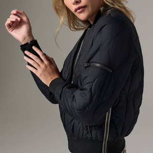 Streetwear Style <b>Women</b> Bomber <b>Jacket</b> Custom Camouflage Embroidery Waterproof Polyester <b>Zip</b> Outerwear Logo Branding Printing - Product Image 3