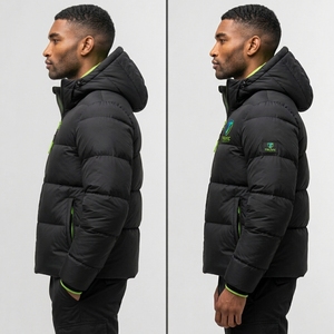 Vente en gros : Nouvelle arrivée de doudounes d'hiver décontractées, 100% polyester, tissu tissé, couleur unie, doublées, personnalisables, enduites - Product Image 5
