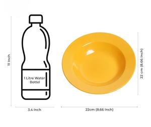 Tazón Redondo de Cerámica Amarillo para Servir, Diseño Minimalista, Apto para Lavavajillas, para Uso Diario - Product Image 4
