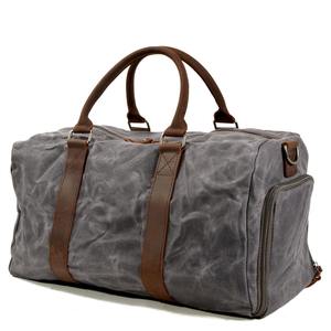 Bolsa de Viaje de Lona y Cuero para Hombre de Alta Calidad, Gran Capacidad, Impermeable, Tipo Duffel, LCTB-0028 - Product Image 2