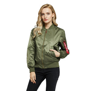 Chaqueta Bomber MA-1 Personalizada al por Mayor, Fabricada en Fábrica, Ecológica, de Poliéster Impermeable, para Mujer, Talla Grande, Negra y Blanca - Product Image 3